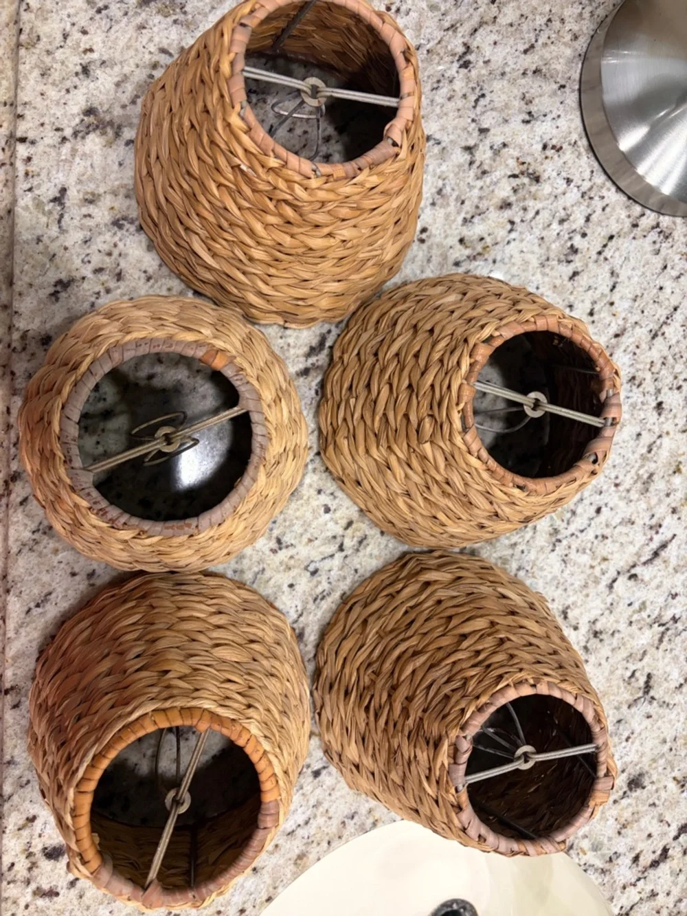 Set of 5 Braided Natural Seagrass Lamp Shade for Chandeliers or Light Fixtures - Picture 4 of 4